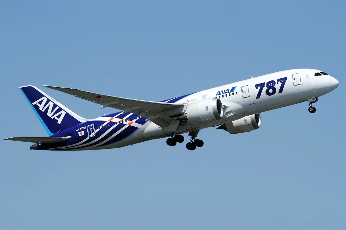 ANA Boeing 787 Dreamliner exterior on tarmac at Tokyo Haneda airport