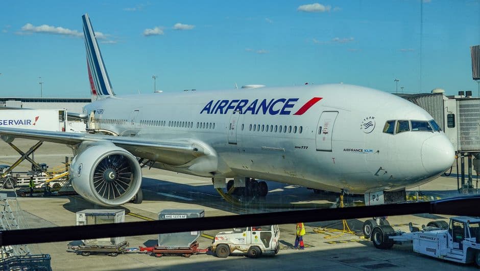 Air France Boeing 777 wide-body aircraft on tarmac