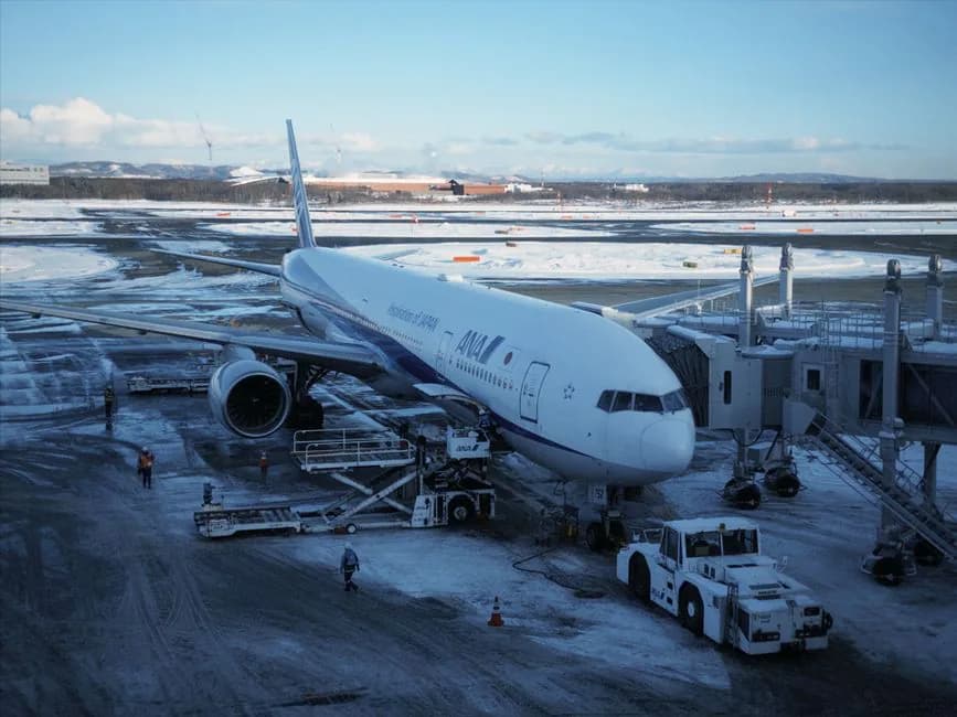 ANA All Nippon Airways aircraft at an airport gate, exterior view