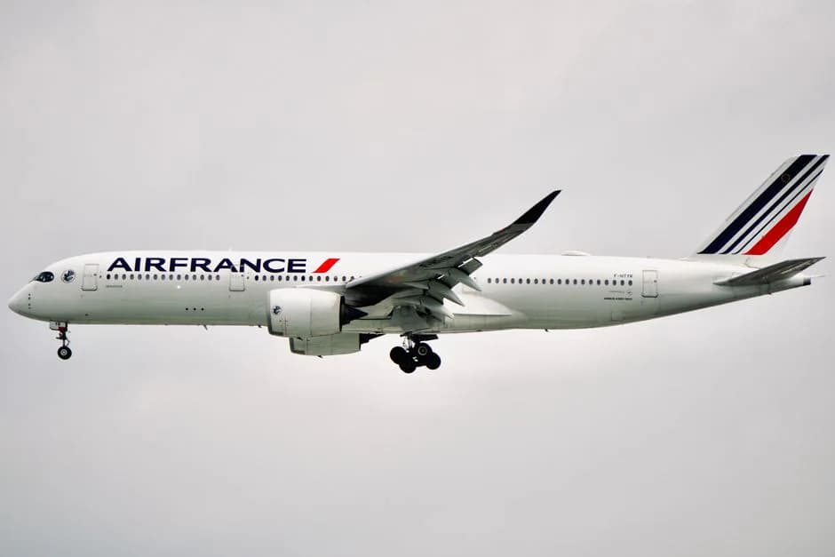 Air France Airbus A350-900 in new livery at Paris-Charles de Gaulle Airport